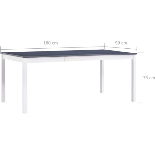 Blagavaonski stol bijelo-sivi 180 x 90 x 73 cm od borovine slika 30