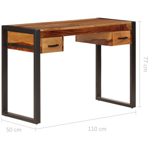 Radni stol s 2 ladice od masivnog drva šišama 110 x 50 x 77 cm slika 30