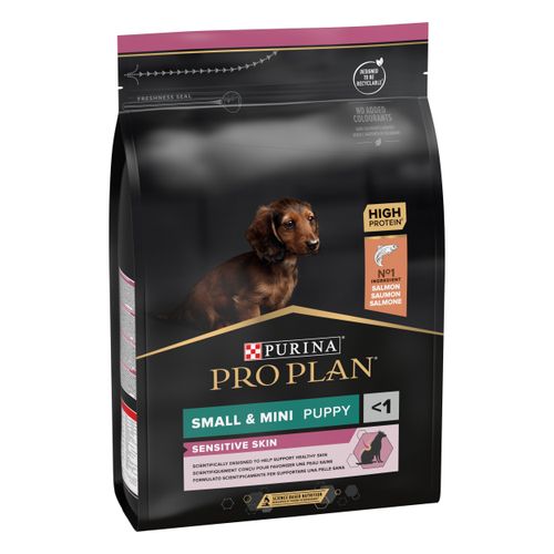 PRO PLAN Small&Mini Puppy, Sensitive skin, bogato lososom, 4x3kg slika 1