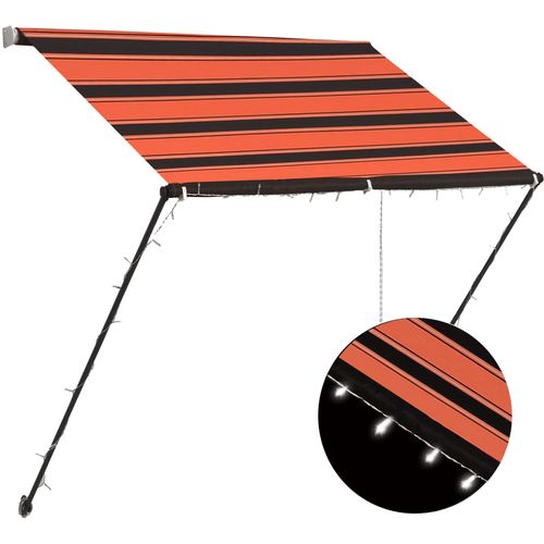 Tenda na uvlačenje s LED svjetlima 150x150 cm narančasto-smeđa slika 30