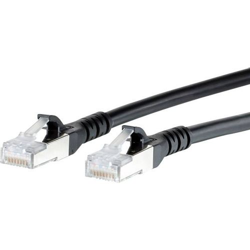 Metz Connect 130845A000-E RJ45 mrežni kabel, Patch kabel cat 6a S/FTP 10.00 m crna sa zaštitom za nosić 1 St. slika 3