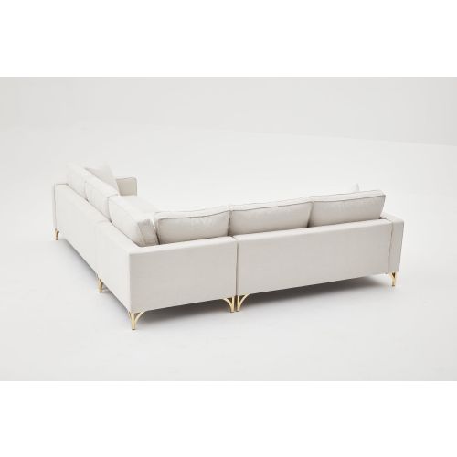 Atelier Del Sofa Berlin - Krem, Zlatna Krem Ugaoni Kauč slika 4