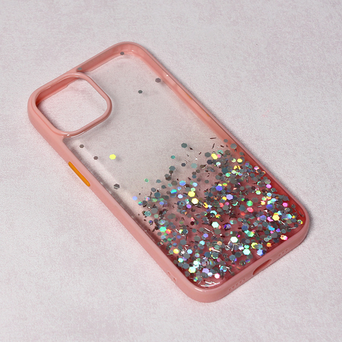 Maska Frame Glitter za iPhone 14 6.1 roze slika 1