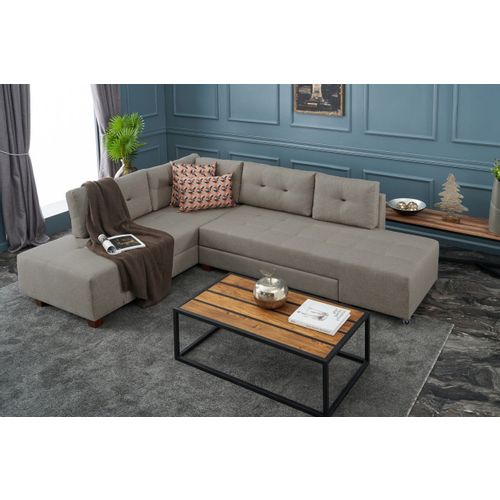 Atelier Del Sofa Kutna garnitura na razvlačenje, Krem, Manama Corner Sofa Bed Left - Cream slika 1