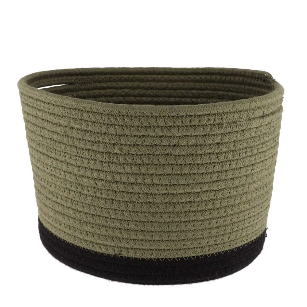 Tendance pletena košara 28x22,5 cm, khaki crna slika 1