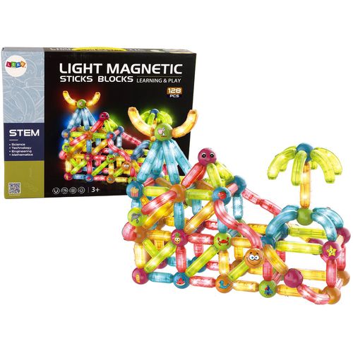 Magnetski blokovi svjetleće kugle - 128 elemenata slika 1
