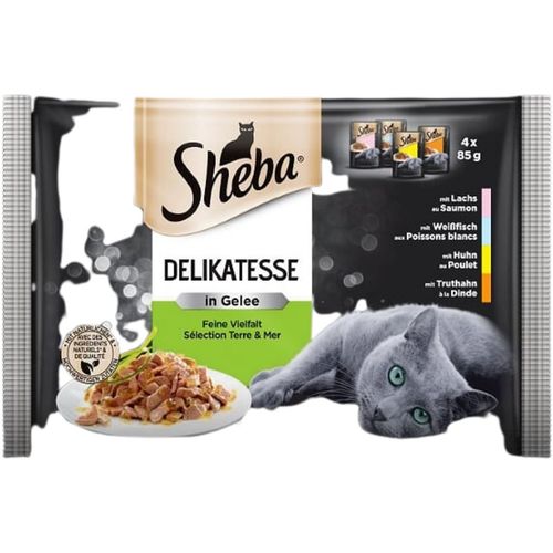 SHEBA Delikatesse Multipack, losos, riba i perad, u želeu, 4x85 g  slika 1