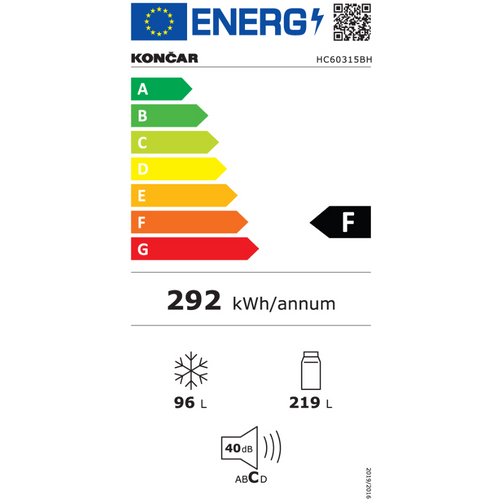 Končar kombinirani hladnjak HC60315BH slika 3