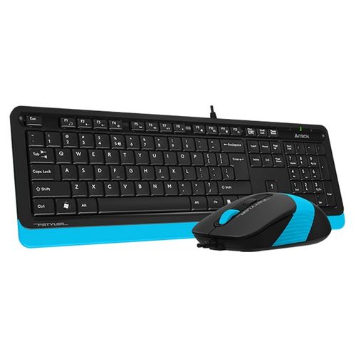 A4 TECH F1010 FSTYLER USB US plava tastatura + USB plavi miš slika 3