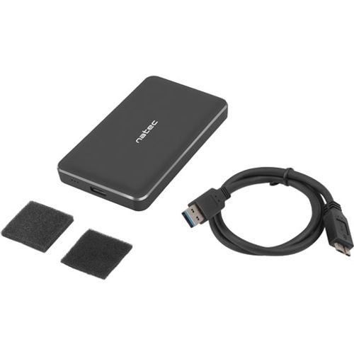 Natec NKZ-1430 OYSTER PRO, HDD/SSD External Enclosure 2.5",  SATA III, USB3.0, Aluminium, Black slika 5