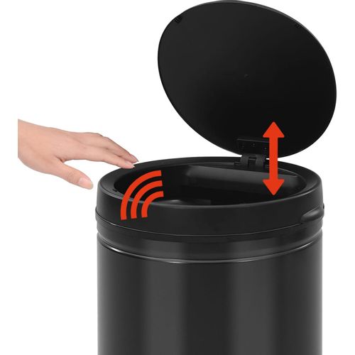 Automatska kanta za otpad sa senzorom 60 L ugljični čelik crna slika 15