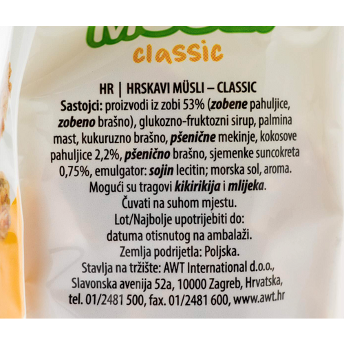 Naturel Crunchy muesli classic 350g slika 3