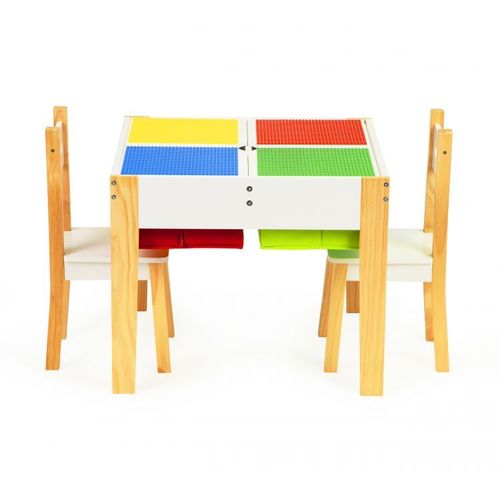 Eco Toys 2u1 drveni rasklopni stol  + 2 stolice  slika 2