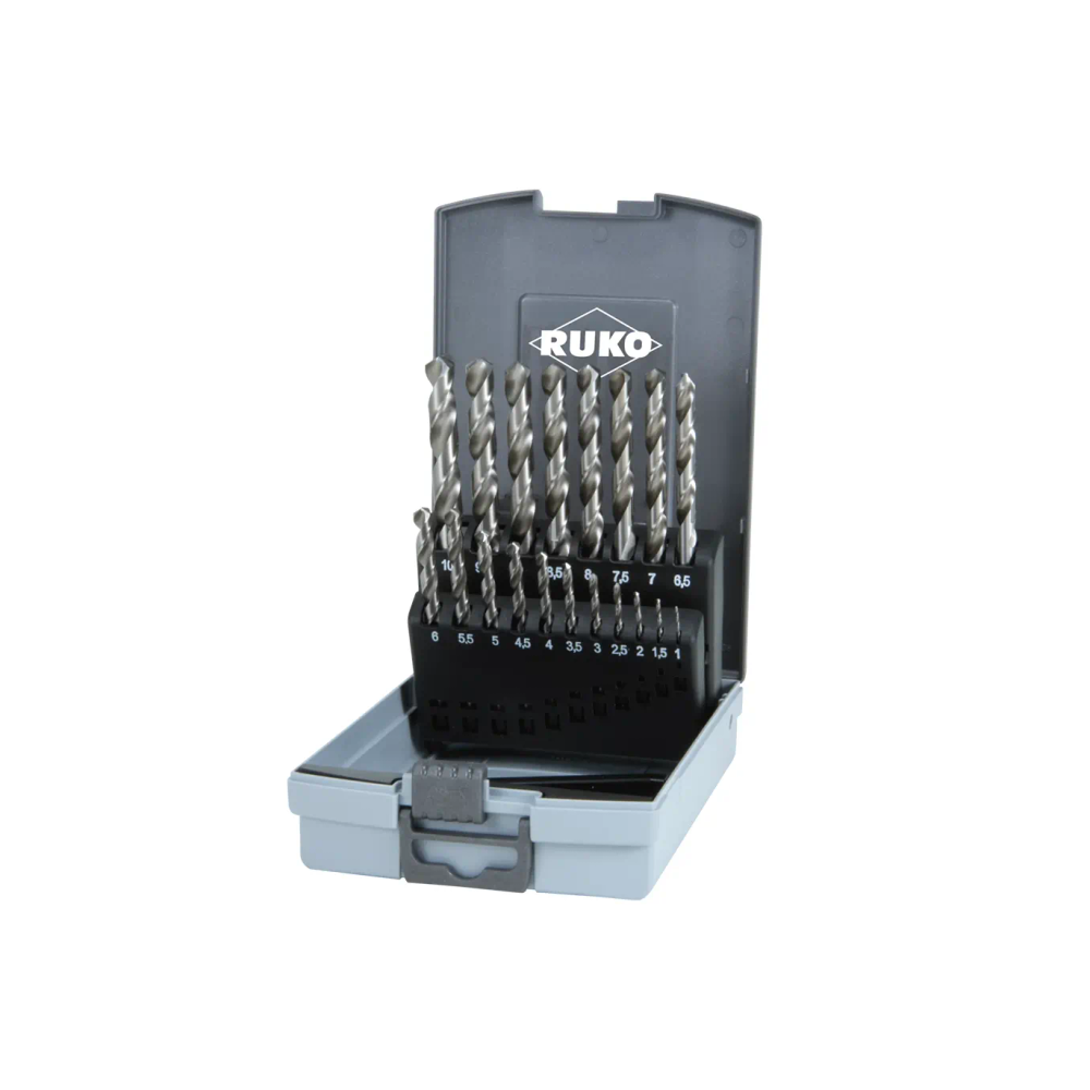 Ruko – Set spiralnih burgija HSS DIN 338, 19 kom 1–10 mm slika 1