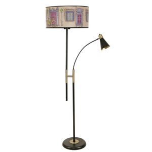 Forza Siyah Lambader Silindir 01 Abajurlu Multicolor Floor Lamp