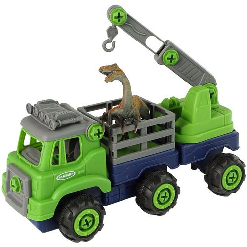 Dječji DIY kamion transporter dinosaura raptora s odvijačima, zeleni slika 5