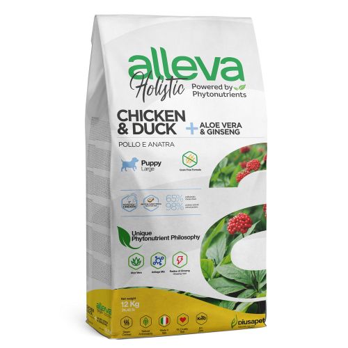 Alleva Holistic Dog Puppy Chicken &amp; Duck + Aloe Vera &amp; Ginseng Maxi 12 kg slika 1