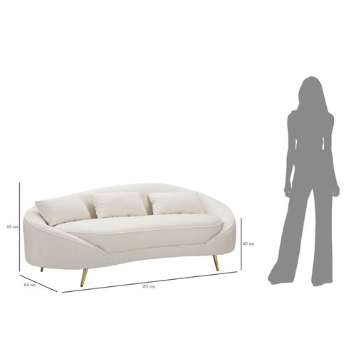 Mauro Ferretti Trosjed OSLO CREAM 185x84x68 cm slika 11