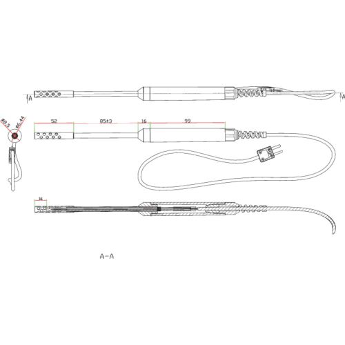 VOLTCRAFT TP-204 senzor zraka  -100 do 600 °C 1.00 m Tip tipala K slika 5