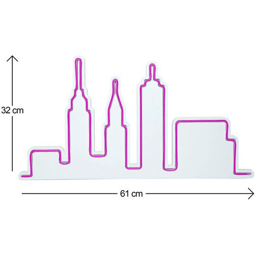 Wallity Ukrasna plastična LED rasvjeta, City Skyline - Pink slika 5