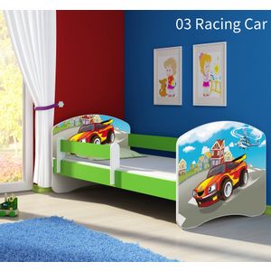 Dječji krevet ACMA s motivom, bočna zelena 160x80 cm 03-racing-car