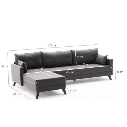 Bella Corner Sofa Left - Anthracite Anthracite Corner Sofa slika 8