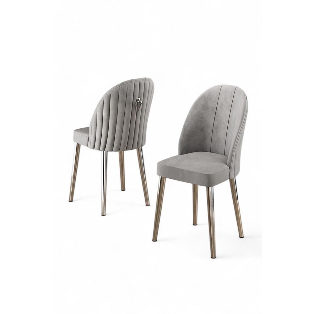 Mara - Sivi, Chrome Sivi Set Stolica (2 Komada) slika 2