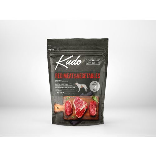 KUDO LG Red meat&Vegetables, potpuna suha, hladno prešana, hrana za odrasle pse malih pasmina, 3 kg slika 1