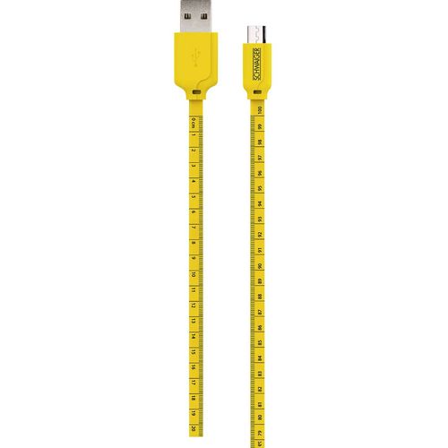 Schwaiger USB kabel USB 2.0 USB-A utikač, USB-Micro-B utikač 1.20 m crna, žuta s oznakom po metru WKM10511 slika 1