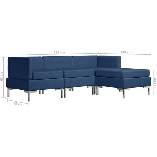 4-dijelni set sofa od tkanine plavi slika 8