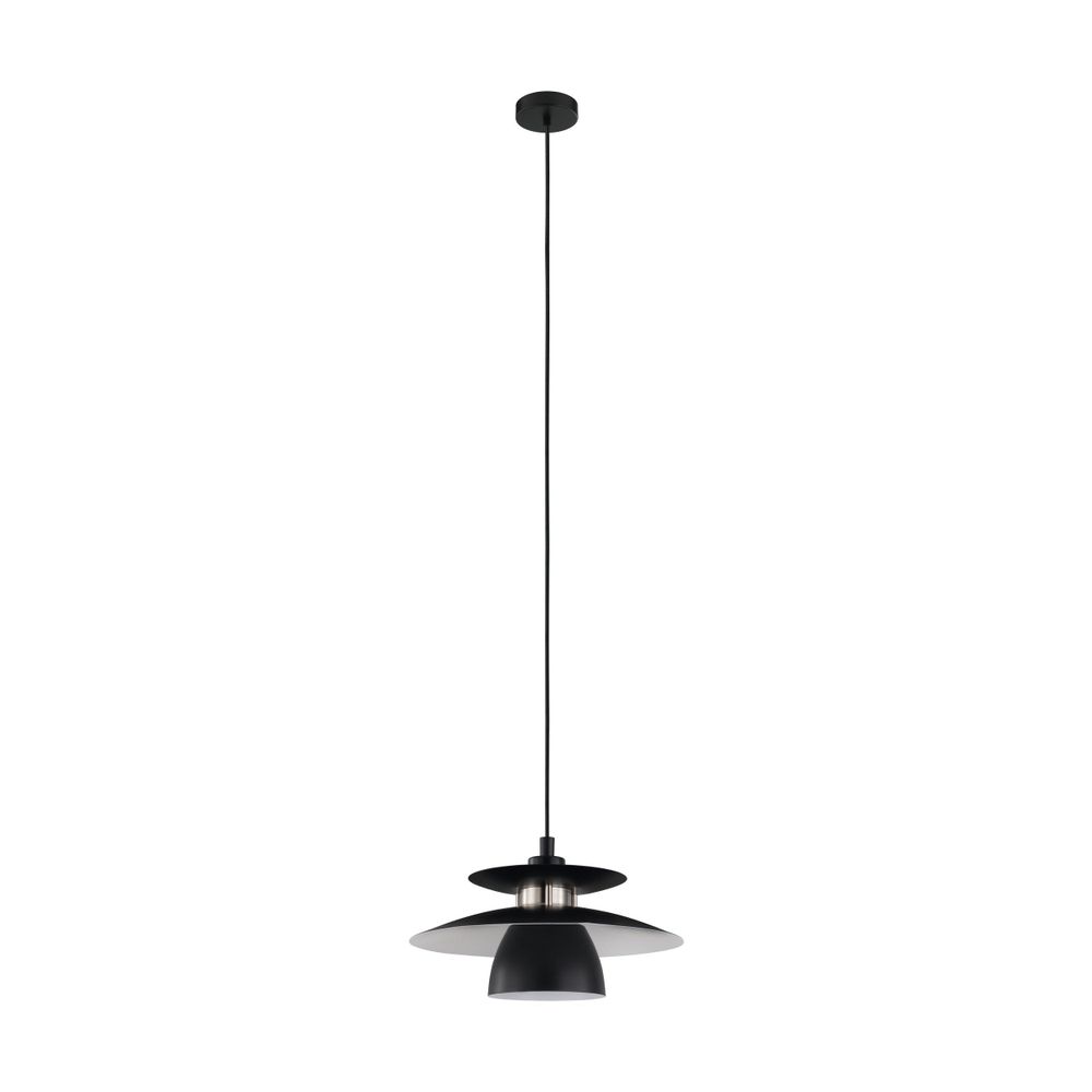 Eglo viseća lampa brenda e27 1x40w crno, saten nikal v:1500mm o320mm slika 1