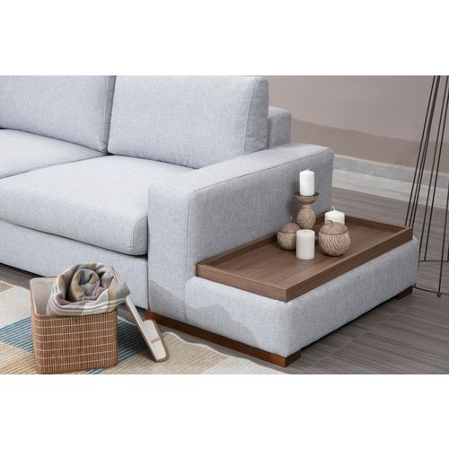 Atelier Del Sofa Kutna garnitura LOOP 3, siva - svjetlo siva, Loop 3 slika 9