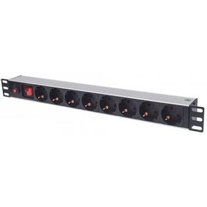 Intellinet PDU letva 19" 1U Rackmount 8-Output, 3m, Black 713986