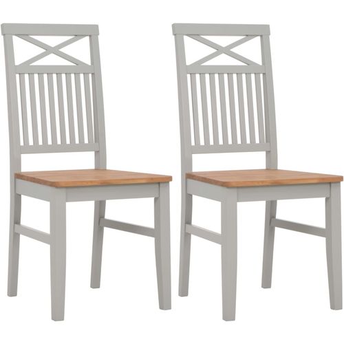 Blagovaonske stolice od hrastovine 2 kom sive slika 1
