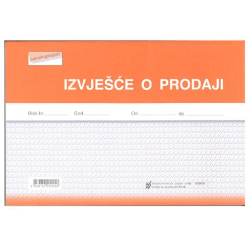 VII-18 IZVJEŠĆE O PRODAJI; Blok 100 listova, 21 x 14,8 cm slika 1