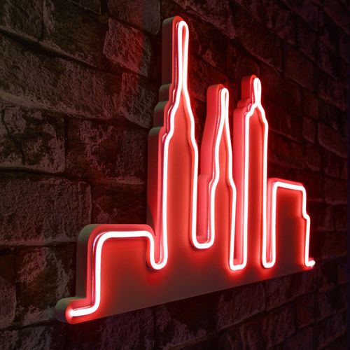 Wallity Ukrasna plastična LED rasvjeta, City Skyline - Red slika 7