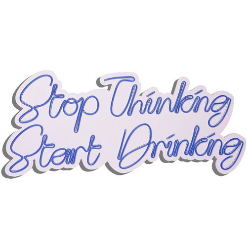 Stop Thinking Start Drinking - Blue Blue Decorative Plastic Led Lighting slika 5