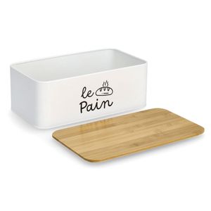 Zeller Kutija za kruh "Le Pain", metal/bambus, bijela, 33 x 18,5 x 12 cm