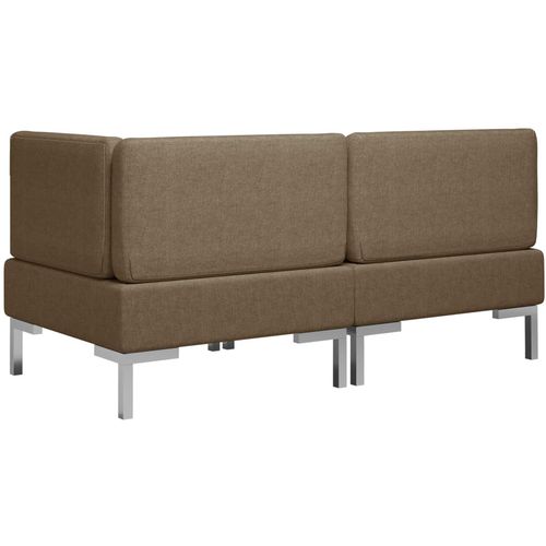 2-dijelni set sofa od tkanine smeđi slika 5