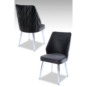 Pufi - Set stolica Anthracite, Chrome (2 komada)