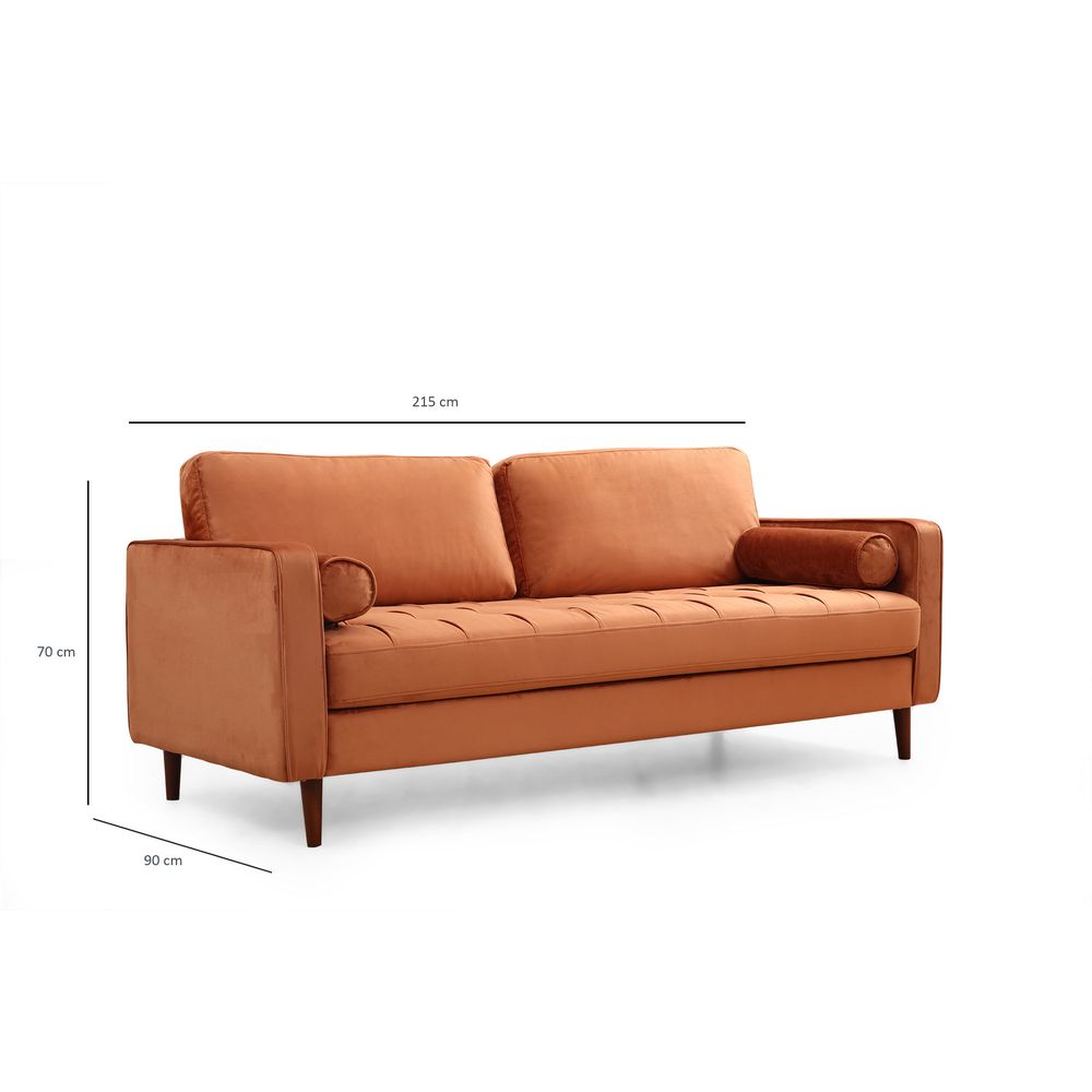 Rome - Narandžasti Sofa za 3 Osobe slika 10