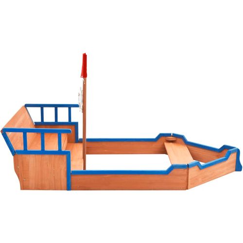 Pješčanik u obliku gusarskog broda od jelovine 190x94,5x101 cm slika 24