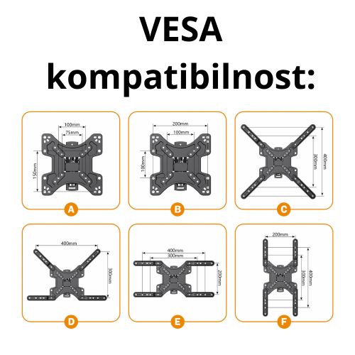 Nosač za TV zglobni Kettz TVN-6010 17"-56" slika 1