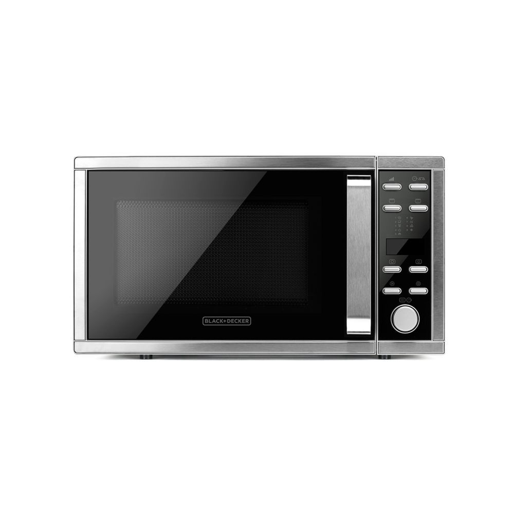 Mikrovalna pećnica s 9 programa, konvekcijom, roštiljem i funkcijom odmrzavanja za brzo i ravnomjerno pripremanje hrane. Snažni kućanski aparati za svaki dom. Black&Decker BXMZ901E slika 1