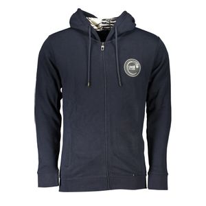 CAVALLI CLASS MEN'S BLUE ZIP SWEATSHIRT