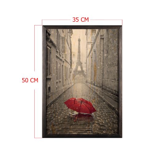 Wallity Drvena uokvirena slika, Red Umbrella 2 slika 3