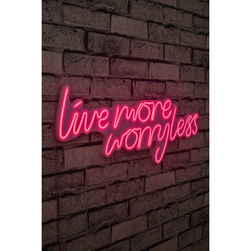 Wallity Ukrasna plastična LED rasvjeta, Live More Worry Less - Pink slika 10