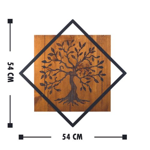 Dekorativni Drveni Zidni Ukras 'Tree Walnut' u Crnoj Boji slika 3