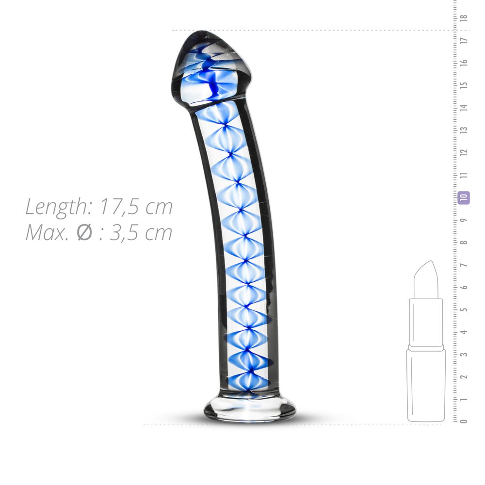 Stakleni dildo plavom spiralom slika 6