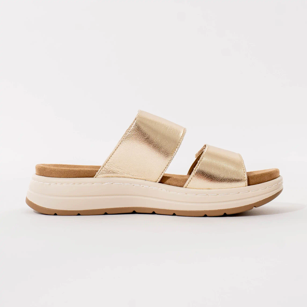 Scholl Ženske papuče Scilla 2 Straps, Zlatne slika 3